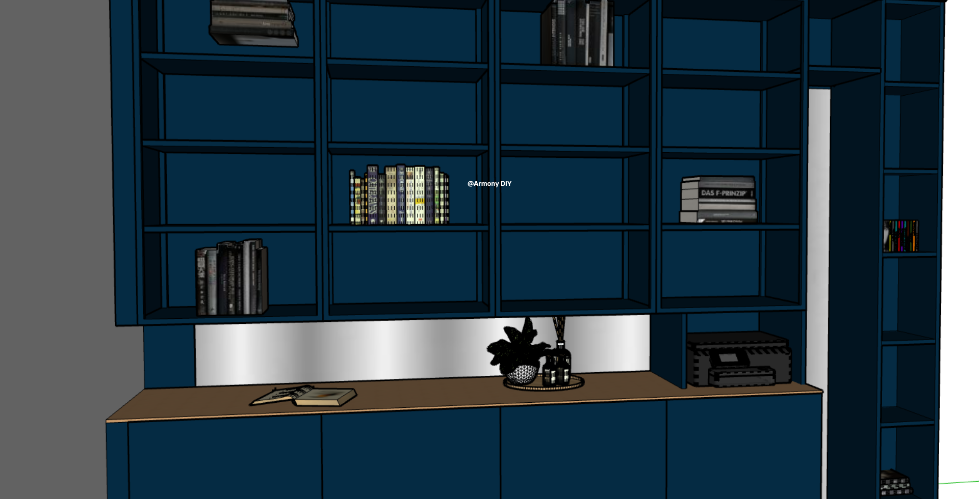 Plan 3D bibliothèque